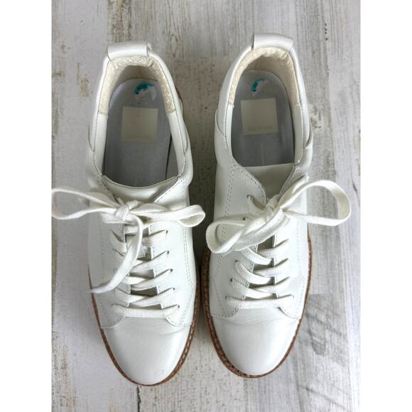 Dolce Vita Women’s 7.5 White Leather Toyah Platform Lace-Up Sneakers shoe - Picture 2 of 8
